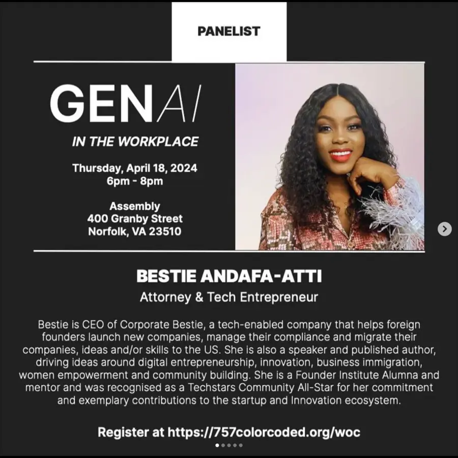 Bestie Andafa-Atti featured as a panelist on generative AI in the workplace